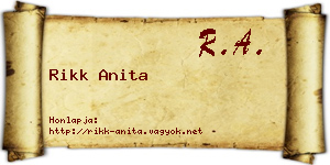 Rikk Anita névjegykártya