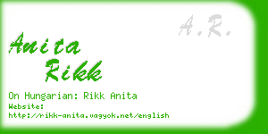 anita rikk business card